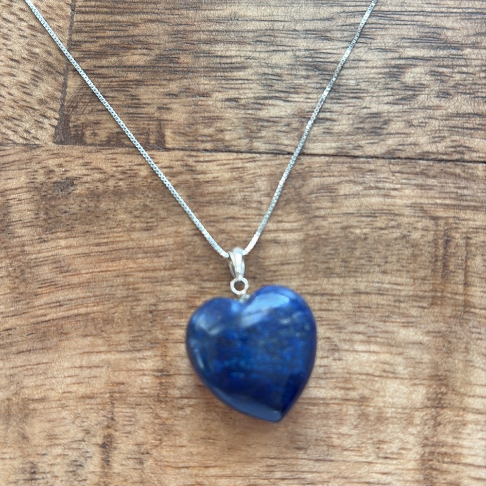 Gorgeous Lapis heart necklace